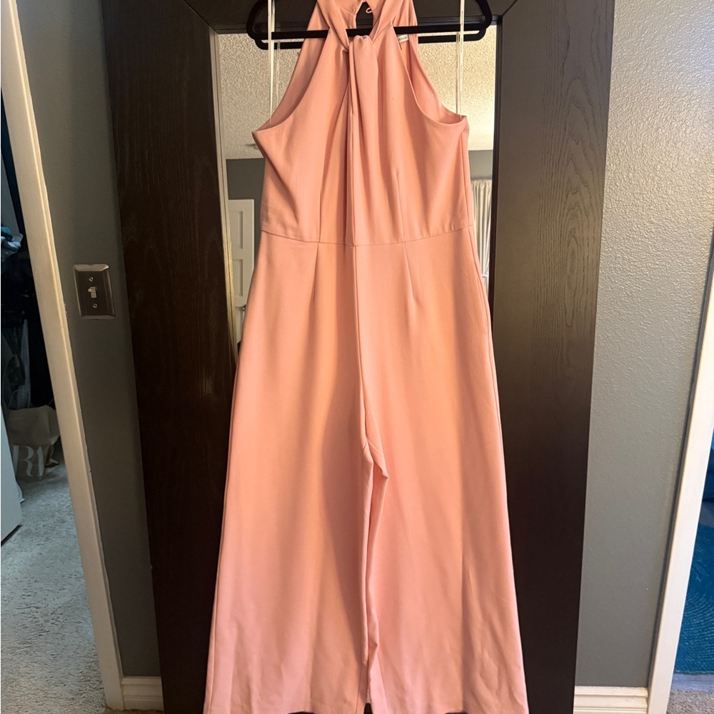 Julia Jordan Light Pink Halter Jumpsuit